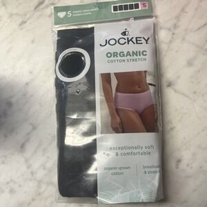 Jockey Women's 5-Pack Organic Cotton Stretch Modern Briefs  Size Small Black